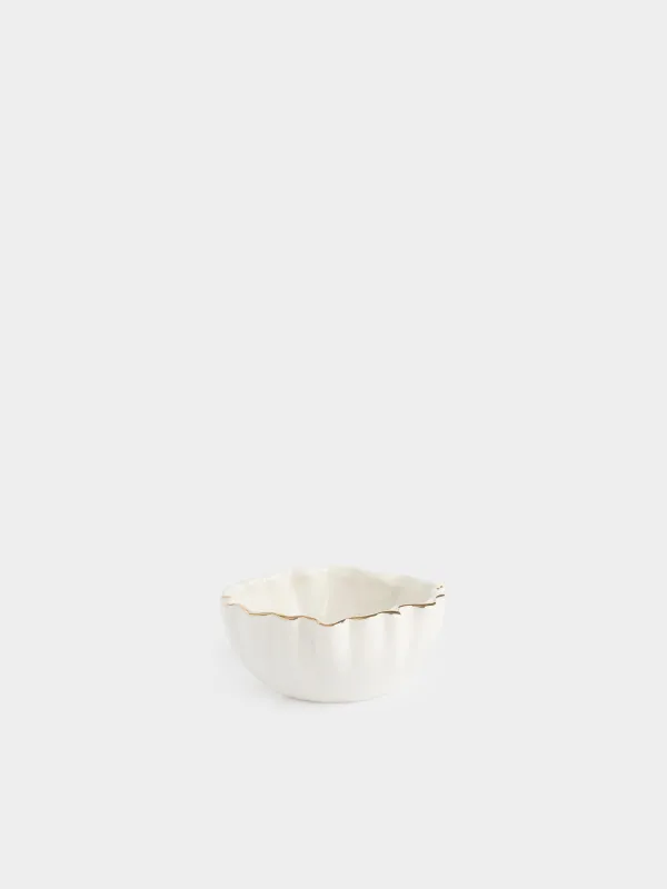 Салатник, 15х6 см, Мятый эффект, Crumple gold, image-0