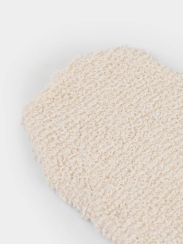 Мочалка-варежка для мытья тела, 20х12 см, рами, молочная, Eco life, image-2