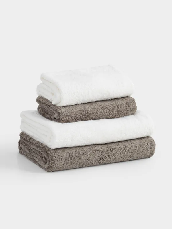 Комплект полотенец, 50х90/70х140 см, 4 шт, хлопок, песочный/молочный, Weltro cotton, image-0
