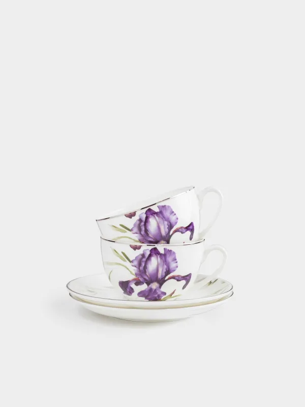 Пара чайная, на 2 персоны, 300 мл, Ирис, Antarctica Flowers, image-0