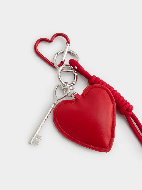 Брелок, 8 см, полиэстер/полиуретан/металл, красный, Сердце, Keychain heart, image-1