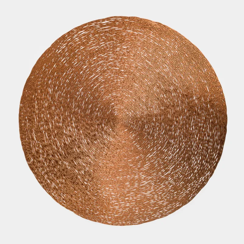 Салфетка под приборы, 38 см, ПВХ, круглая, медная, Azhur