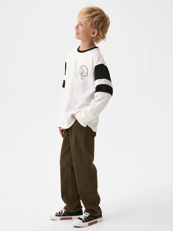 Лонгслив детский, для мальчиков, хлопок, белый, Ulian, image-5