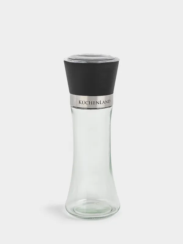 Мельница для специй, 19 см, механическая, стекло/пластик, черная, Extra-light, image-1