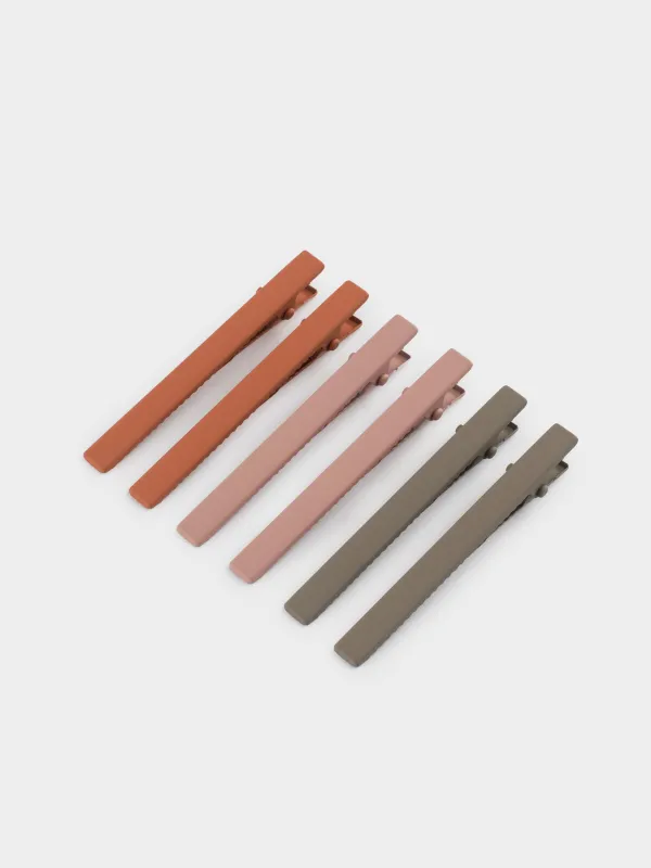 Заколка для волос, 6 см, 6 шт, металл, Цветной микс, Basic, image-1