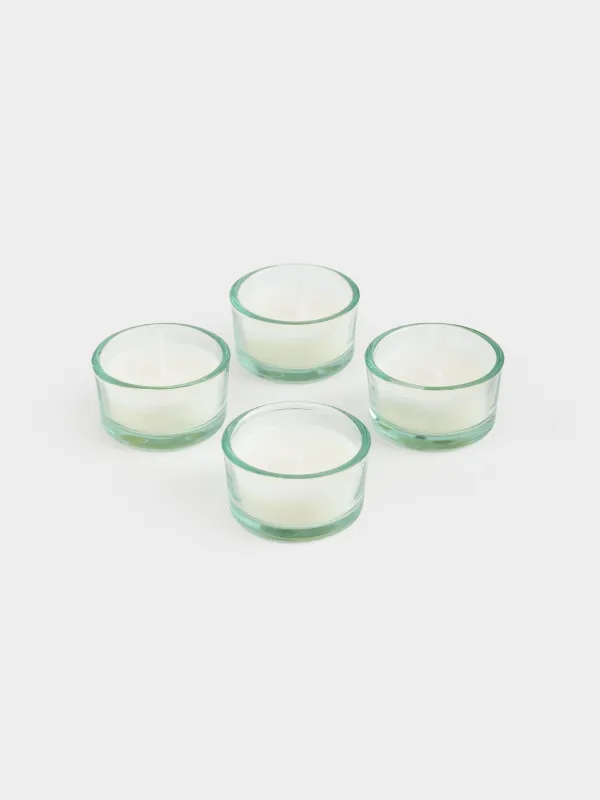 Свеча ароматическая, 5 см, 4 шт, в подсвечнике, стекло, Peony Blush, Luxury white, image-4