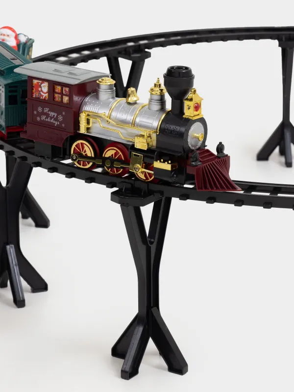 Железная дорога игрушечная, L, музыкальная, с подсветкой/дымом, на подставке, пластик, Game rail, image-2
