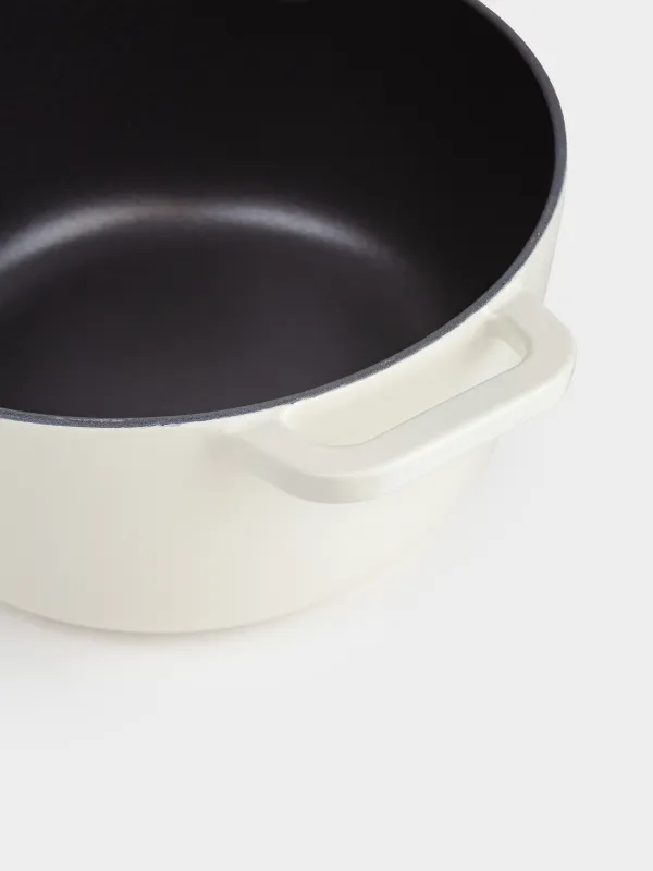 Казан, 24 см, 4,5 л, с крышкой, чугун, молочный, Light kitchen, image-3