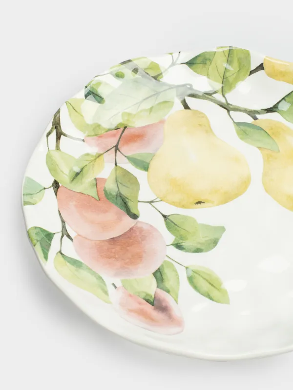 Тарелка обеденная, 28 см, Груши и сливы на ветке, Crumple print, image-3