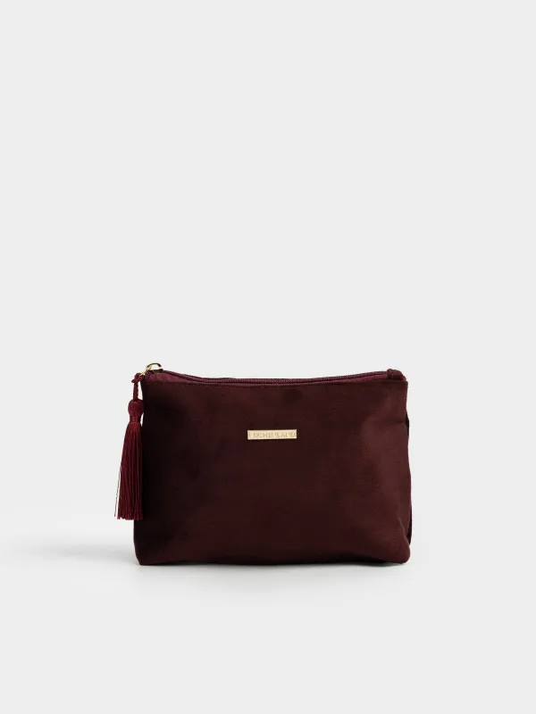Косметичка, с кисточкой, бордовая, Velvety, image-0