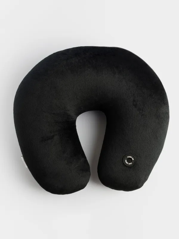 Подушка для путешествия, 30 см, с вибрационным массажем, полиэстер, черная, Travel comfort, image-2