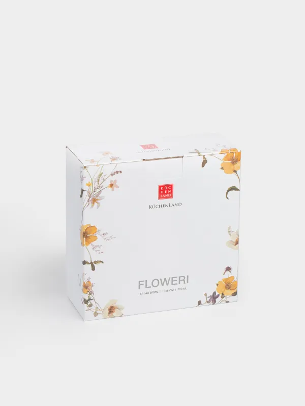 Салатник, 16х6 см, 700 мл, фарфор N, белый, Желтые цветы, Floweri, image-4