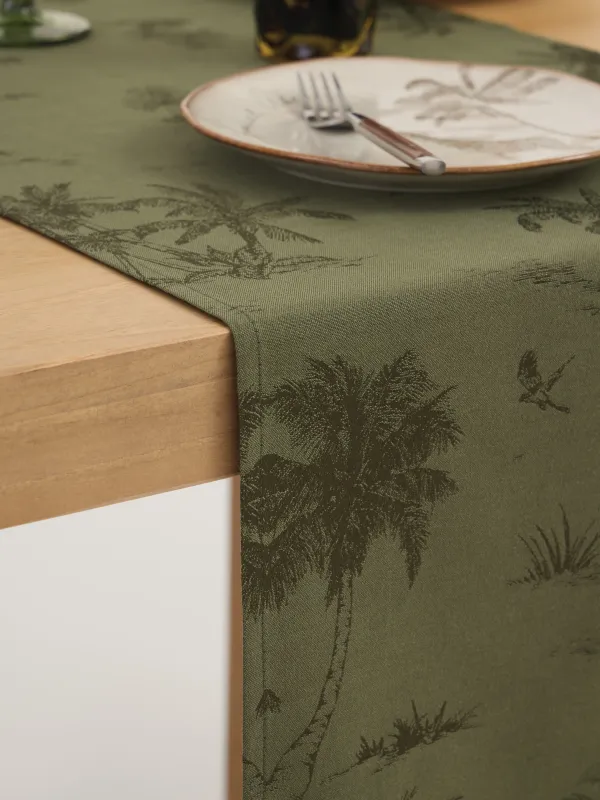 Дорожка настольная, 40х160 см, с кисточками, из жаккарда, Tropical oasis, image-4