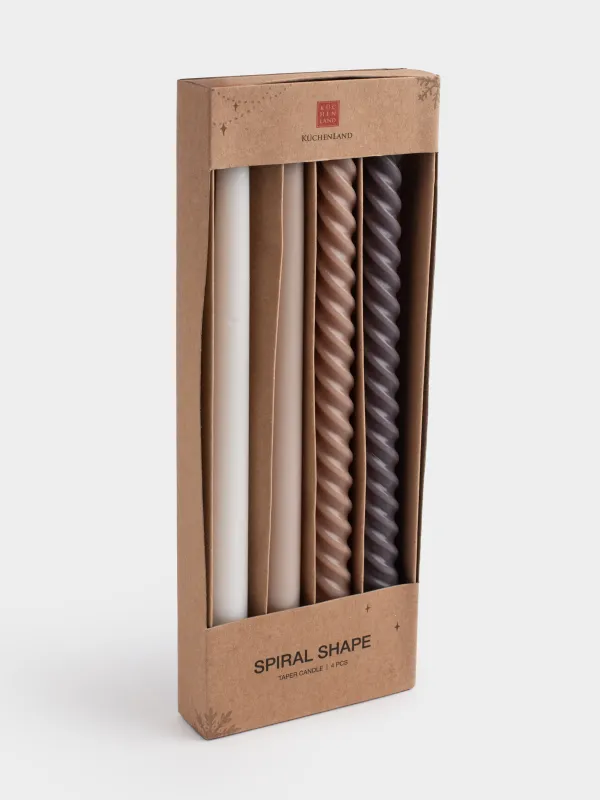 Свеча, 26 см, 4 шт, тонкая, Спираль, Spiral shape, image-4
