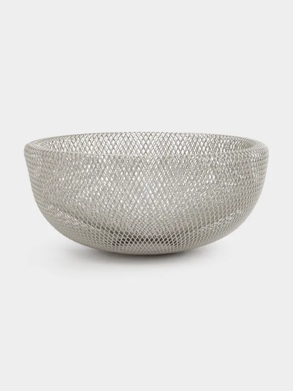 Корзина для фруктов, 29 см, металл, серо-бежевая, Сетка, Dainty twin, image-0