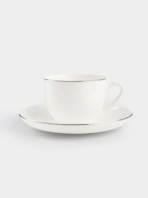 Пара чайная, 6 перс, 12 пр, 250 мл, фарфор F, белая, Ideal silver, image-5