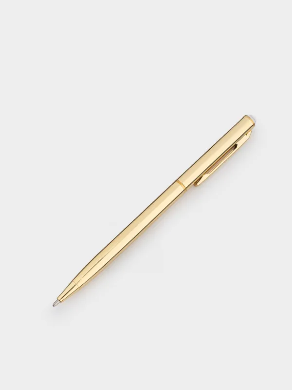 Ручка шариковая, 13 см, с кристаллом, металл, золотистая, Draw, image-2