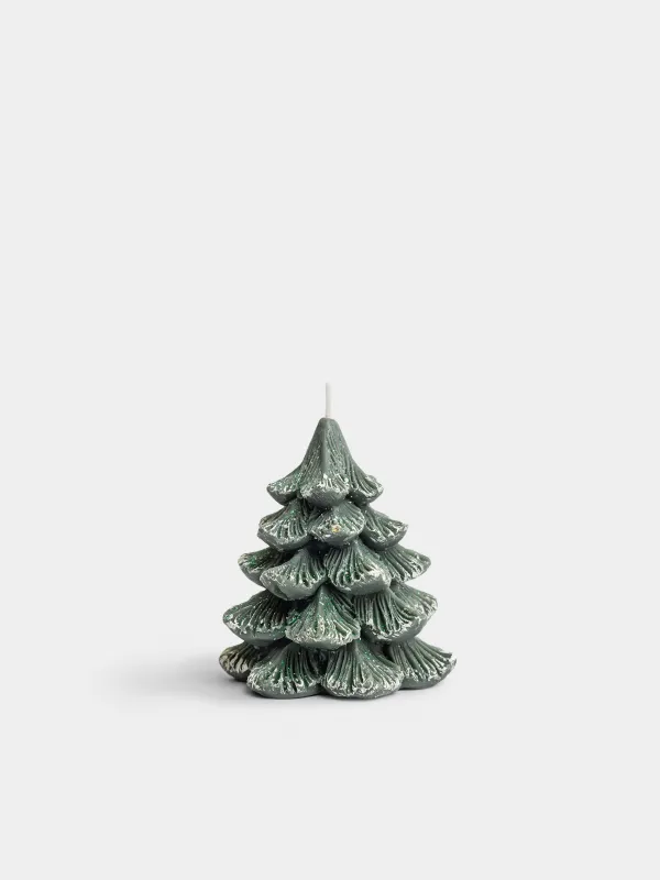 Свеча, 8х9 см, с блестками, Елка, Fir candle, image-0