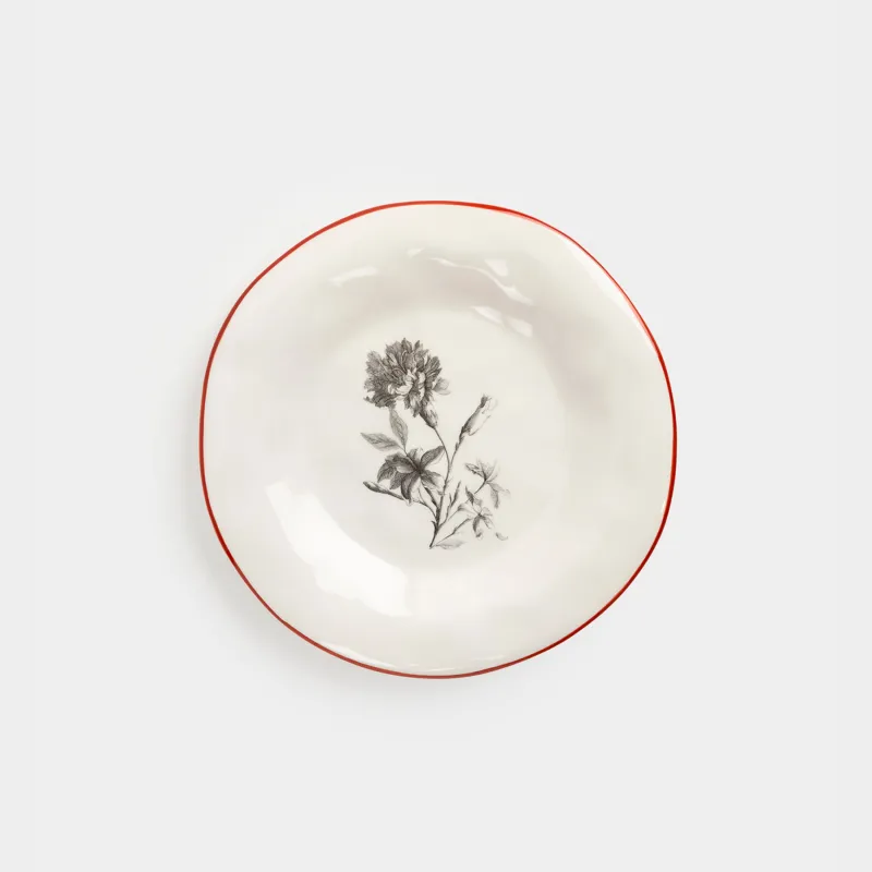 Тарелка закусочная, 23 см, керамика D, белая, Графичные цветы, Floria graphic