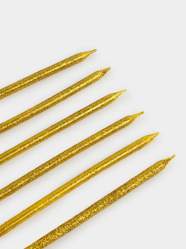 Свеча для торта, 6 шт, тонкая, Birthday party, image-4