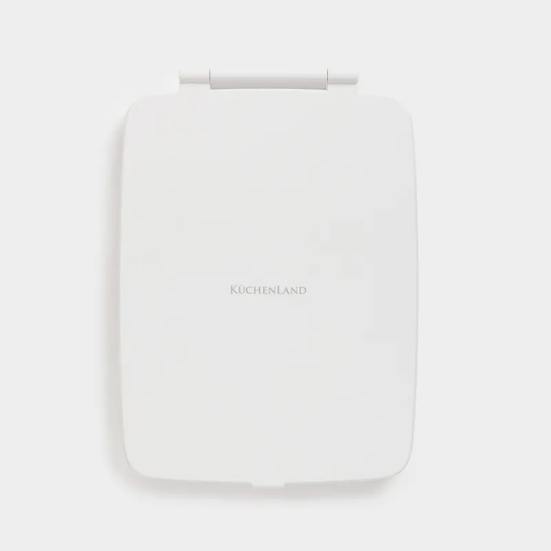 Зеркало настольное, 17х13/15x11 см, с подсветкой, складное, пластик, белое, Vesta, image-3