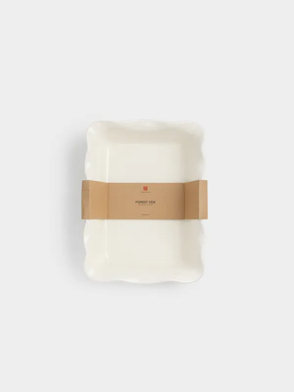 Форма для запекания, 32х24 см, керамика, прямоугольная, молочная, Ветви, Forest ode, image-5