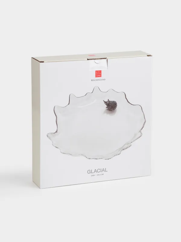 Блюдо, 24x4 см, стекло/металл, Ежик, Glacial, image-4