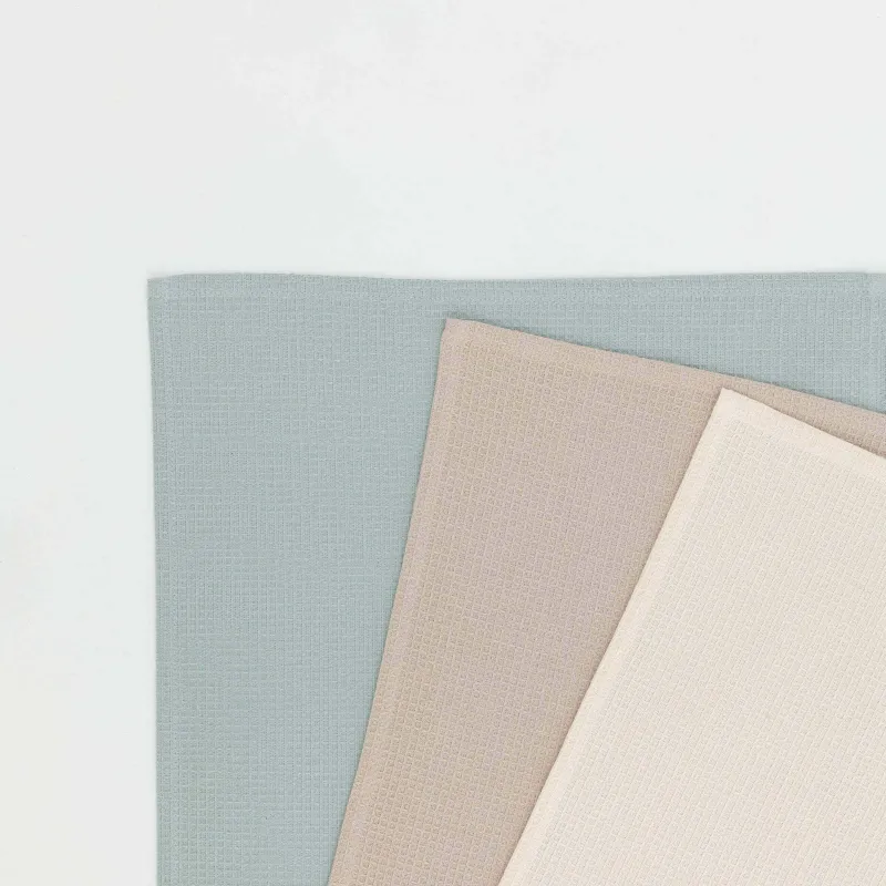 Полотенце кухонное, 40х60 см, 3 шт, хлопок, ментоловое/коричневое/бежевое, Waffle, image-1