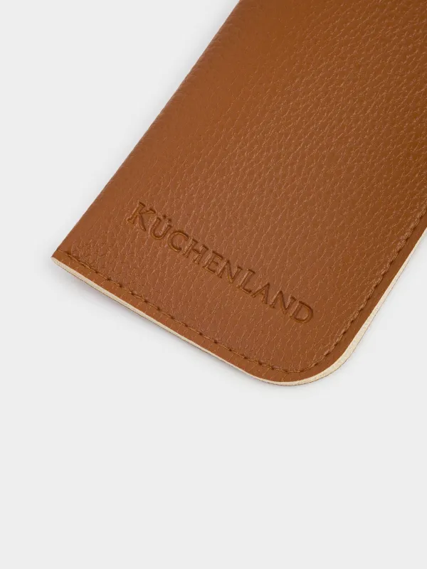 Футляр для очков, 18x8 см, полиуретан, коричневый, Memo, image-1