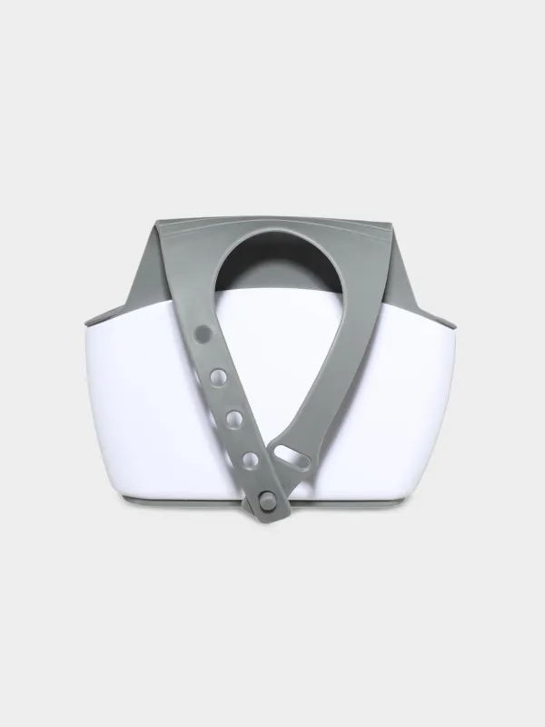 Держатель для кухонной губки, 12х8/23 см, подвесной, пластик/резина, серый, Круги, Keeping, image-1