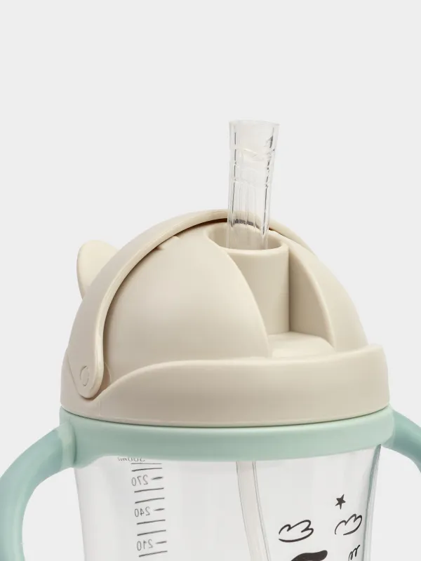 Бутылка-поильник, детская, 350 мл, тритан, серо-голубая, Собака на скейте, Kiddy, image-2