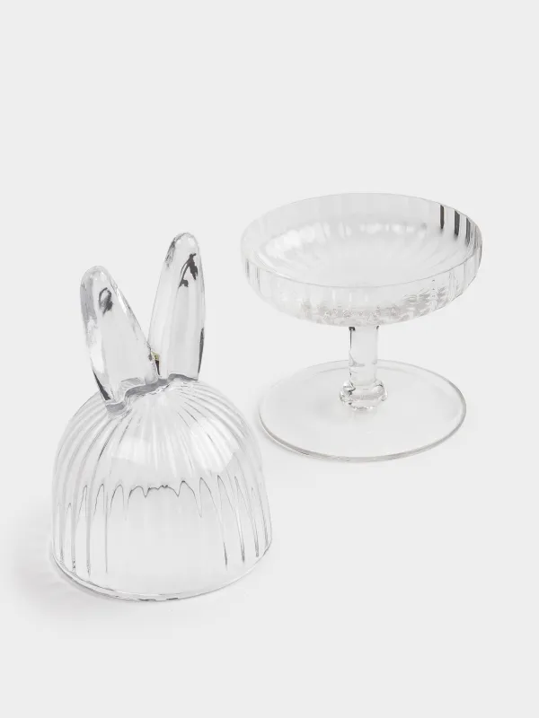 Блюдо на ножке, 12х24 см, с крышкой, Ушки кролика, Camellia, image-4