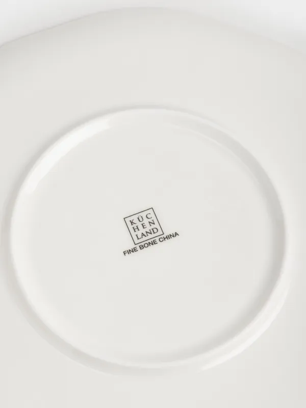 Тарелка обеденная, 28 см, фарфор F, белая, с золотистым кантом, Кролик в цветах, Easter, image-4