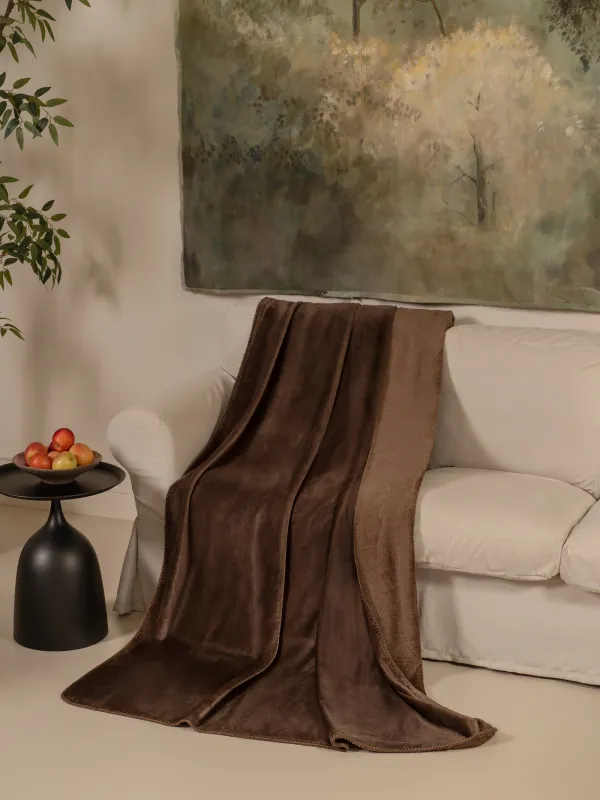 Плед, 140х190 см, фланель, коричневый, Flannel, image-0