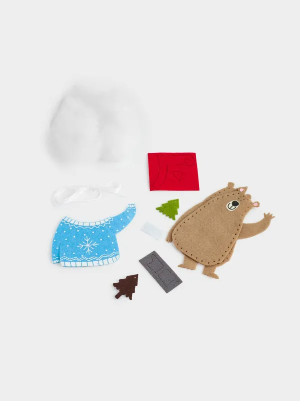 Набор для творчества, 13х15 см, рукоделие, фетр/хлопок, Медведь в свитере, Creativity, image-5