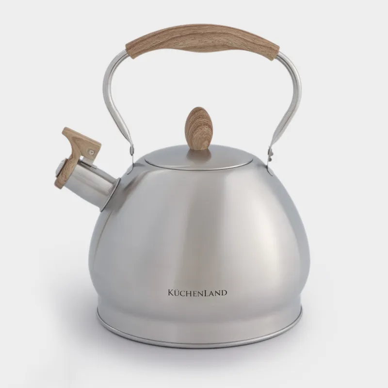 Чайник, 3,4 л, со свистком, сталь/нейлон, бежевый/матовый, Whistle