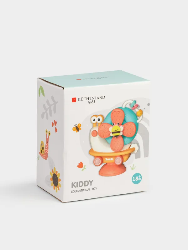 Игрушка развивающая, 12х15 см, пластик, цветная, Улитка на колесах, Kiddy, image-5