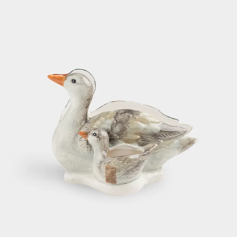 Салфетница, 15 см, с отделением для зубочисток, керамика D, Утки и утенок, Duck