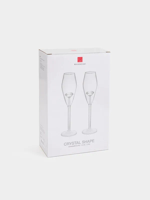 Бокал для шампанского, 210 мл, 2 шт, стекло Б, Кристалл, Crystal shape, image-4