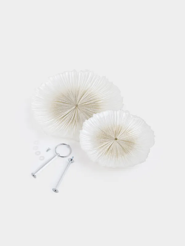 Подставка для пирожных, 21х28/26 см, 2 яруса, стекло Р/металл, молочная/шампань, Verge, image-4