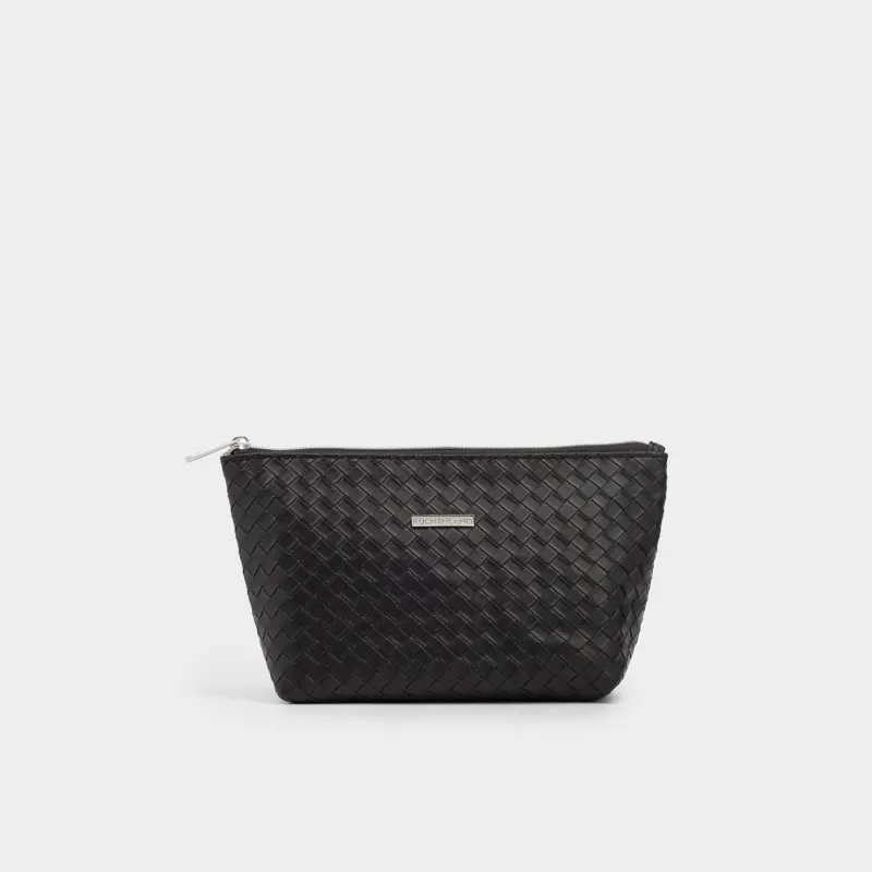 Косметичка, 26х13 см, полиуретан, черная, Sennit