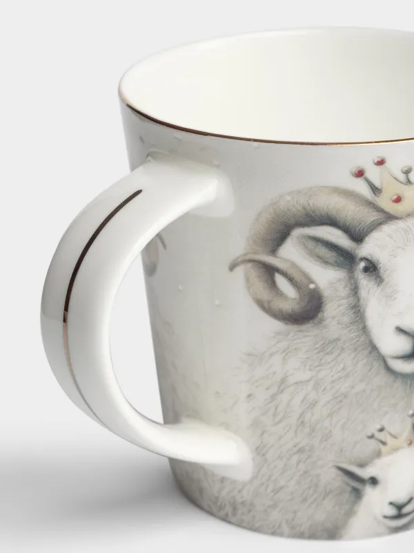 Кружка, 450 мл, Овечки с короной, Royal sheep, image-3
