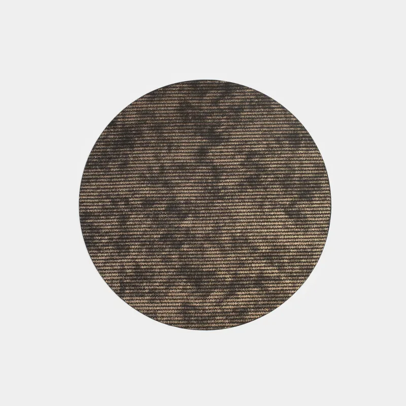 Салфетка под приборы, 38 см, ПВХ/полиэстер, круглая, черно-золотистая, Rock