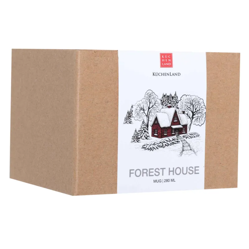 Кружка, 280 мл, фарфор N, белая, Дом в лесу, Forest house, image-2