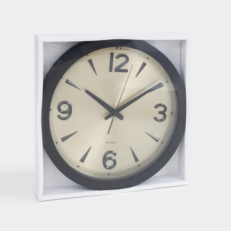 Часы настенные, 40 см, пластик/стекло, круглые, золотисто-черные, Dial, image-5