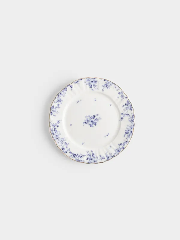 Тарелка закусочная, 20 см, фарфор F, белая, с золотистым кантом, Цветы гжель, Tradition Easter, image-0