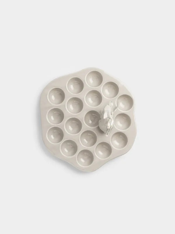 Блюдо пасхальное, 27х10 см, 17 отд, керамика D, бежевое, Кролик, Rustic Easter, image-3