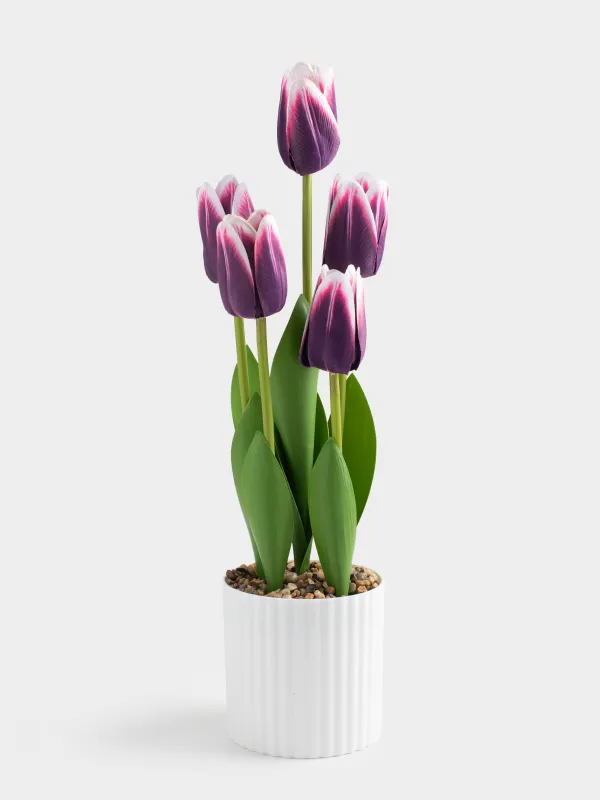 Растение искусственное, 39 см, полиуретан/поливинилхлорид, Tulip garden, image-0