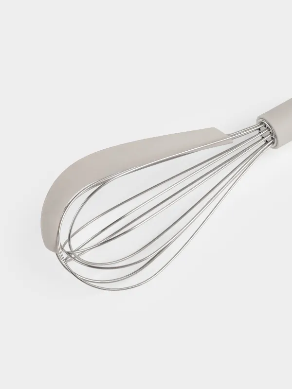 Венчик, 27 см, со скребком, сталь/пластик, бежевый, Benefit, image-3