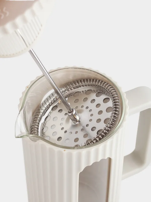 Френч-пресс, 1 л, стекло Б/сталь, бежевый, Ketto, image-6